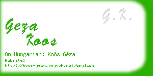 geza koos business card